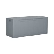 Boîte de rangement de jardin 270 L Gris PP Rotin