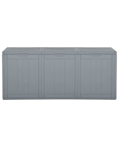 Boîte de rangement de jardin 270 L Gris PP Rotin