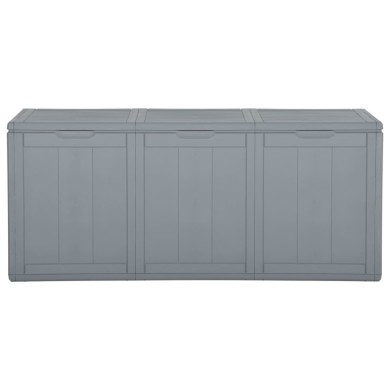 Boîte de rangement de jardin 270 L Gris PP Rotin