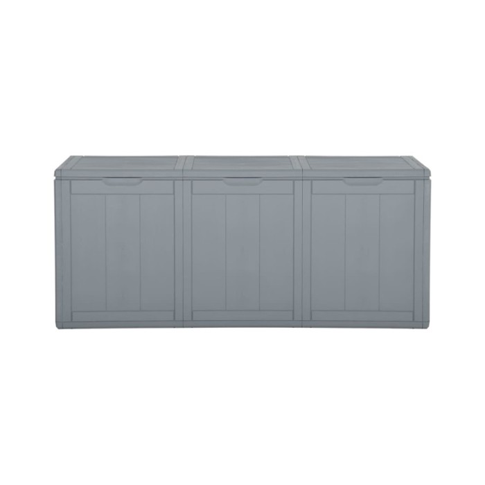 Boîte de rangement de jardin 270 L Gris PP Rotin