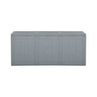 Boîte de rangement de jardin 270 L Gris PP Rotin