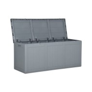 Boîte de rangement de jardin 270 L Gris PP Rotin