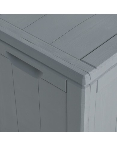 Boîte de rangement de jardin 270 L Gris PP Rotin