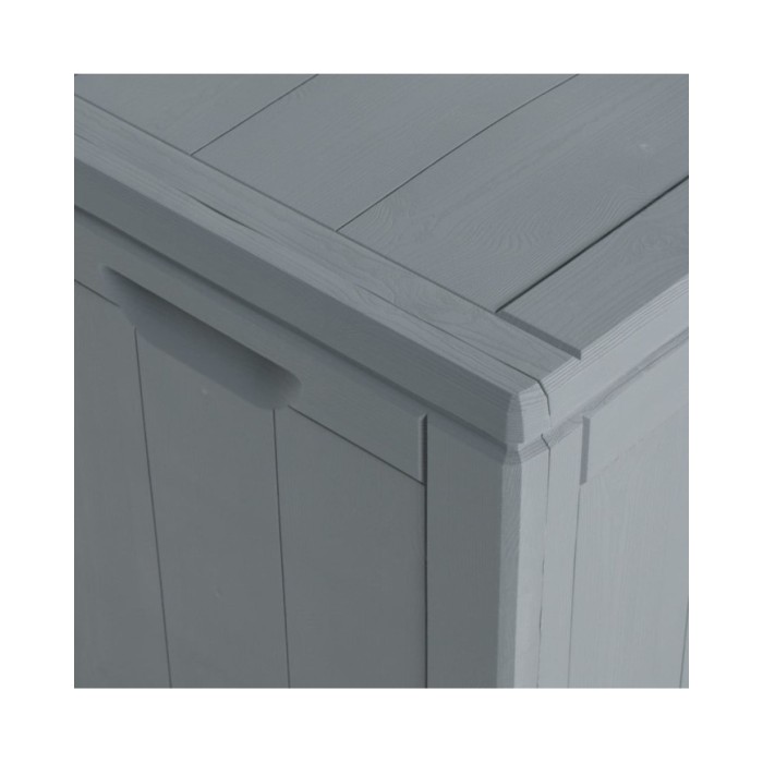 Boîte de rangement de jardin 270 L Gris PP Rotin