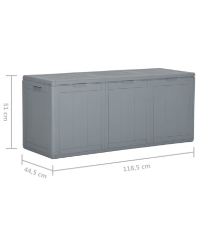Boîte de rangement de jardin 270 L Gris PP Rotin