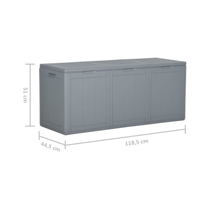 Boîte de rangement de jardin 270 L Gris PP Rotin