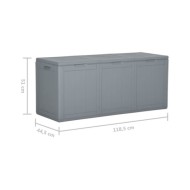 Boîte de rangement de jardin 270 L Gris PP Rotin