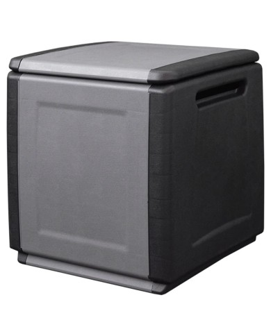 Boîte de rangement de jardin 54x53x57 cm 130 L Gris foncé noir