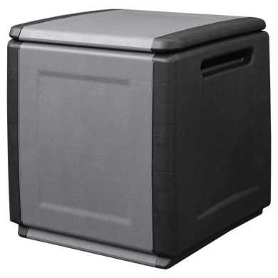 Boîte de rangement de jardin 54x53x57 cm 130 L Gris foncé noir