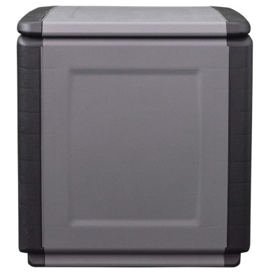 Boîte de rangement de jardin 54x53x57 cm 130 L Gris foncé noir