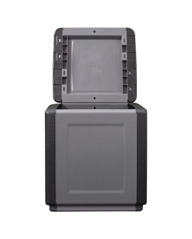 Boîte de rangement de jardin 54x53x57 cm 130 L Gris foncé noir