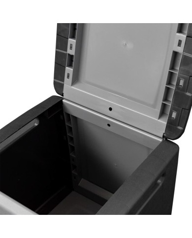 Boîte de rangement de jardin 54x53x57 cm 130 L Gris foncé noir