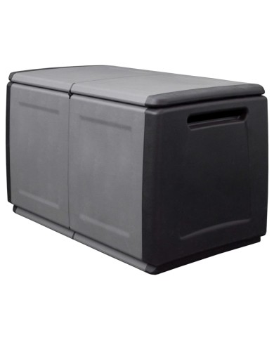 Boîte de rangement de jardin 96x53x57 cm 230 L Gris foncé noir