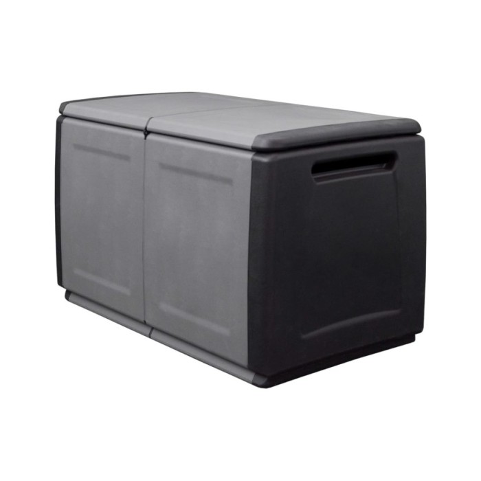 Boîte de rangement de jardin 96x53x57 cm 230 L Gris foncé noir