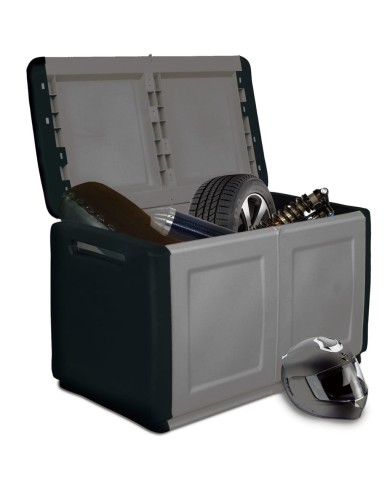 Boîte de rangement de jardin 96x53x57 cm 230 L Gris foncé noir