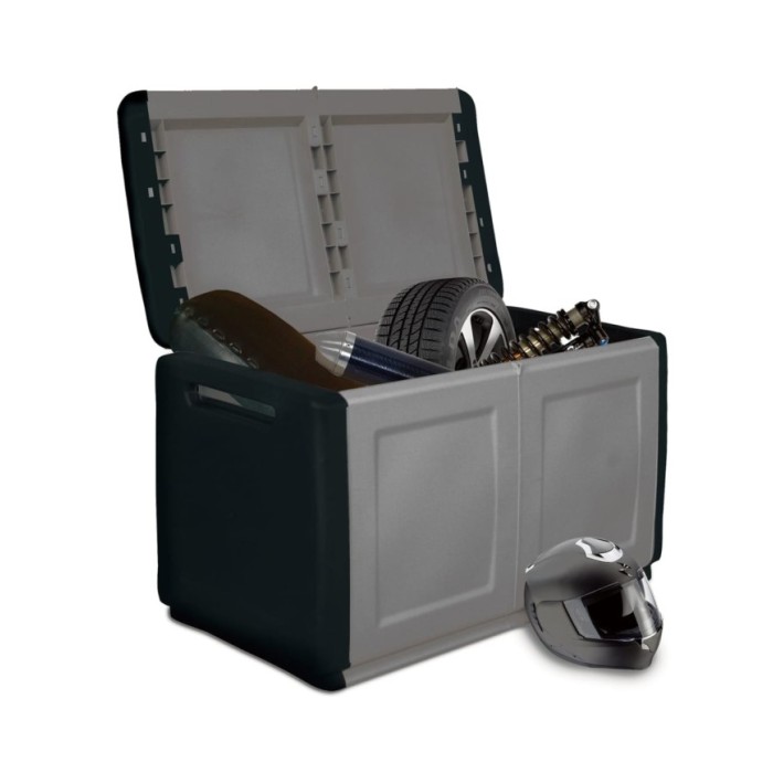 Boîte de rangement de jardin 96x53x57 cm 230 L Gris foncé noir