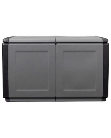 Boîte de rangement de jardin 96x53x57 cm 230 L Gris foncé noir