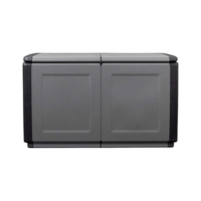 Boîte de rangement de jardin 96x53x57 cm 230 L Gris foncé noir