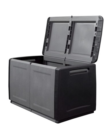 Boîte de rangement de jardin 96x53x57 cm 230 L Gris foncé noir