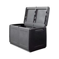 Boîte de rangement de jardin 96x53x57 cm 230 L Gris foncé noir