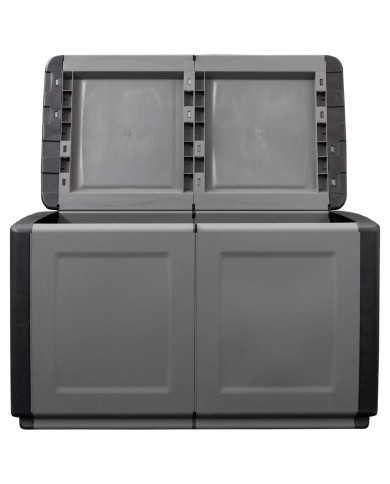 Boîte de rangement de jardin 96x53x57 cm 230 L Gris foncé noir