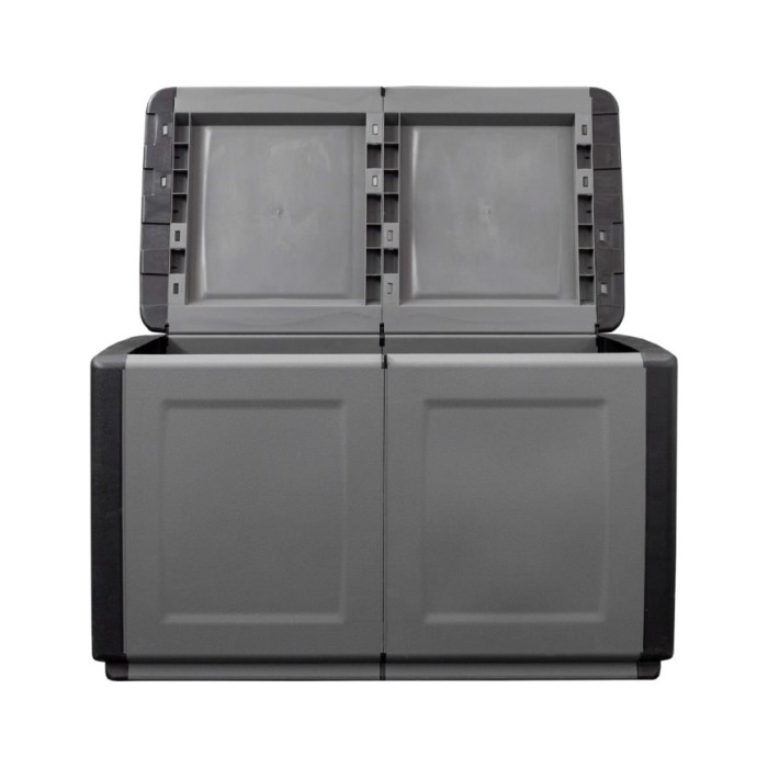 Boîte de rangement de jardin 96x53x57 cm 230 L Gris foncé noir