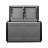 Boîte de rangement de jardin 96x53x57 cm 230 L Gris foncé noir
