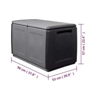 Boîte de rangement de jardin 96x53x57 cm 230 L Gris foncé noir