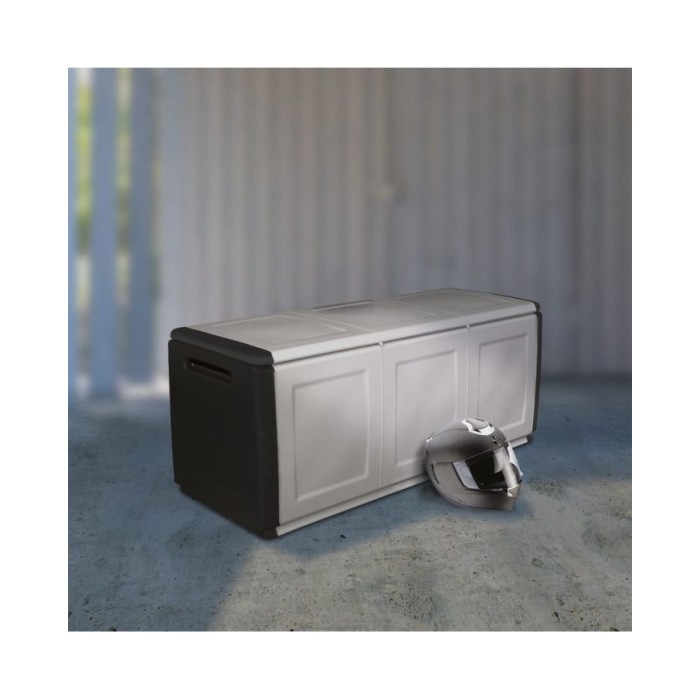 Boîte de rangement de jardin 138x53x57 cm 330 L Gris foncé noir