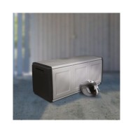 Boîte de rangement de jardin 138x53x57 cm 330 L Gris foncé noir