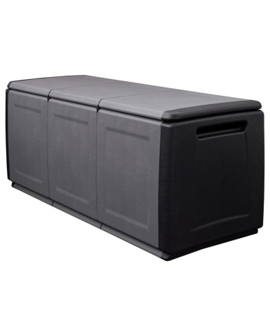 Boîte de rangement de jardin 138x53x57 cm 330 L Gris foncé noir