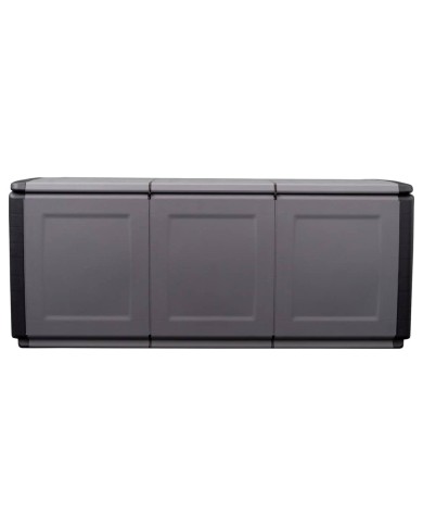 Boîte de rangement de jardin 138x53x57 cm 330 L Gris foncé noir