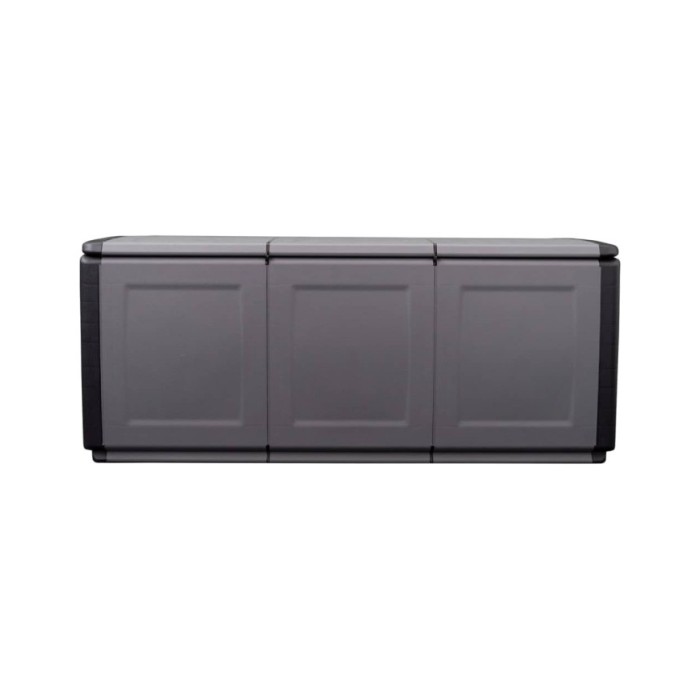 Boîte de rangement de jardin 138x53x57 cm 330 L Gris foncé noir
