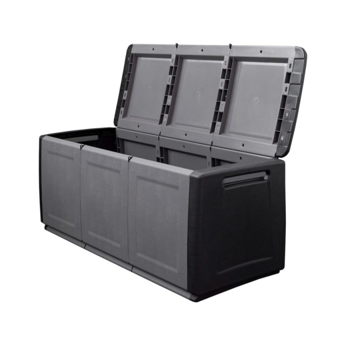 Boîte de rangement de jardin 138x53x57 cm 330 L Gris foncé noir