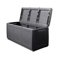 Boîte de rangement de jardin 138x53x57 cm 330 L Gris foncé noir
