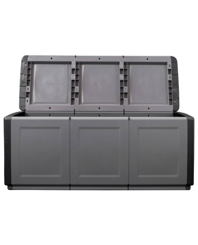 Boîte de rangement de jardin 138x53x57 cm 330 L Gris foncé noir