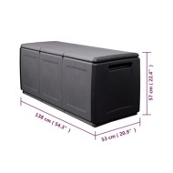 Boîte de rangement de jardin 138x53x57 cm 330 L Gris foncé noir