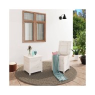 Boîte à coussins d'extérieur Blanc 50x50x56 cm Sapin massif