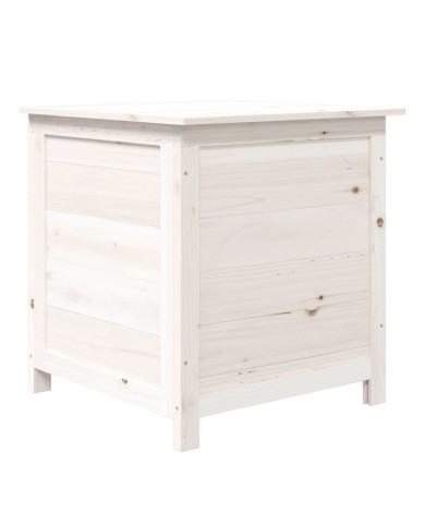 Boîte à coussins d'extérieur Blanc 50x50x56 cm Sapin massif