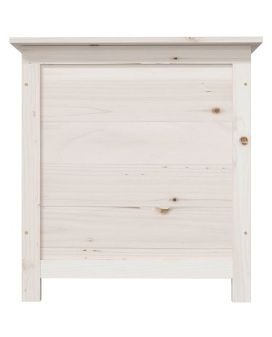 Boîte à coussins d'extérieur Blanc 50x50x56 cm Sapin massif