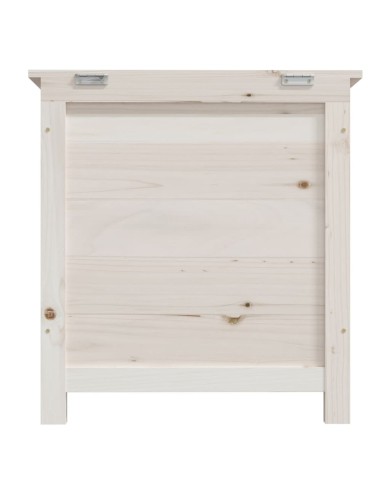 Boîte à coussins d'extérieur Blanc 50x50x56 cm Sapin massif