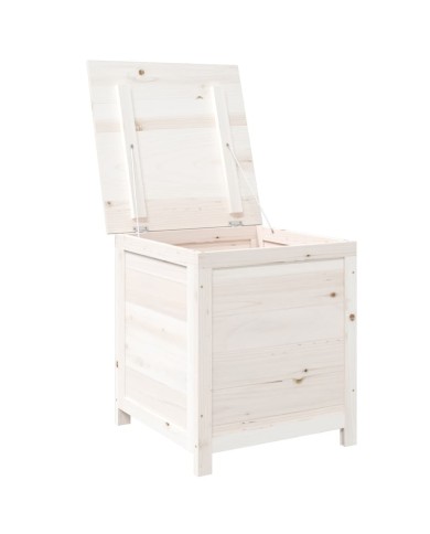 Boîte à coussins d'extérieur Blanc 50x50x56 cm Sapin massif