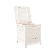 Boîte à coussins d'extérieur Blanc 50x50x56 cm Sapin massif