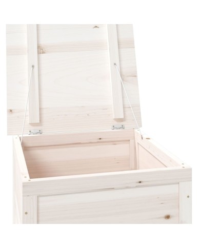 Boîte à coussins d'extérieur Blanc 50x50x56 cm Sapin massif