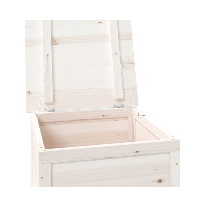 Boîte à coussins d'extérieur Blanc 50x50x56 cm Sapin massif