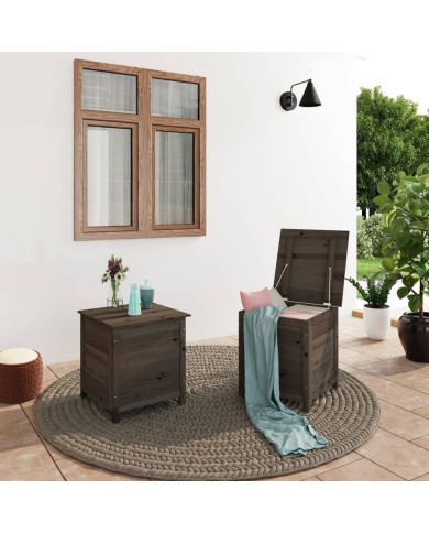 Boîte à coussins d'extérieur Anthracite 50x50x56cm Sapin massif