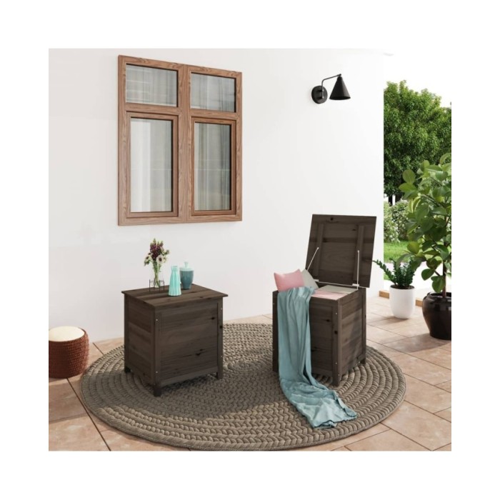 Boîte à coussins d'extérieur Anthracite 50x50x56cm Sapin massif