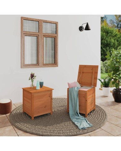 Boîte à coussins d'extérieur Marron 50x50x56 cm Sapin massif