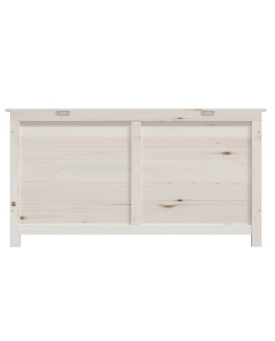 Boîte à coussins d'extérieur Blanc 100x50x56 cm Sapin massif