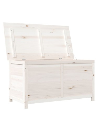 Boîte à coussins d'extérieur Blanc 100x50x56 cm Sapin massif